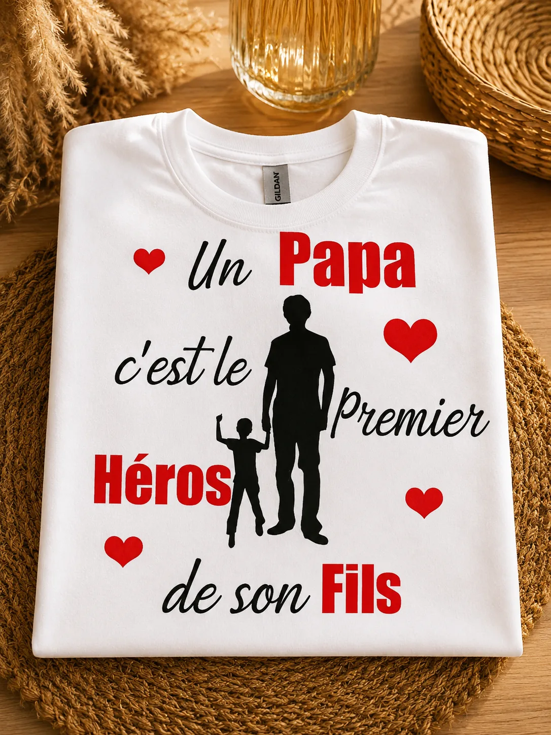 👕 T-shirt « Un Papa, un Héros » ❤️