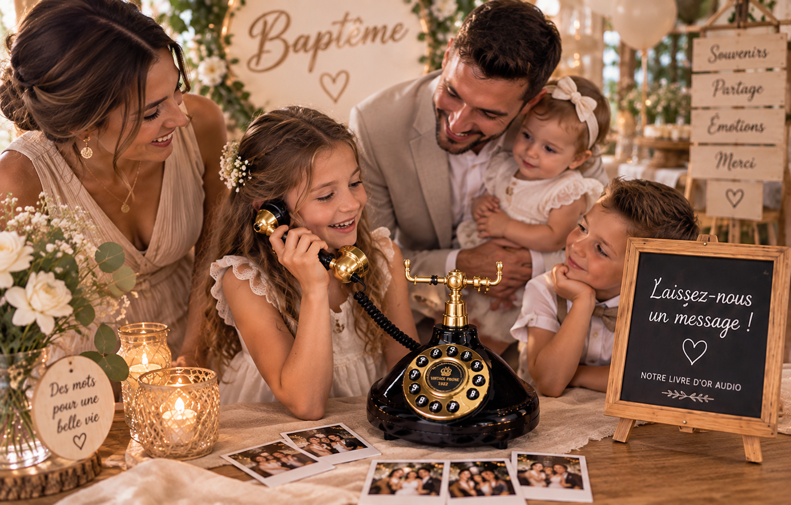 Livre d'or audio pour baptême