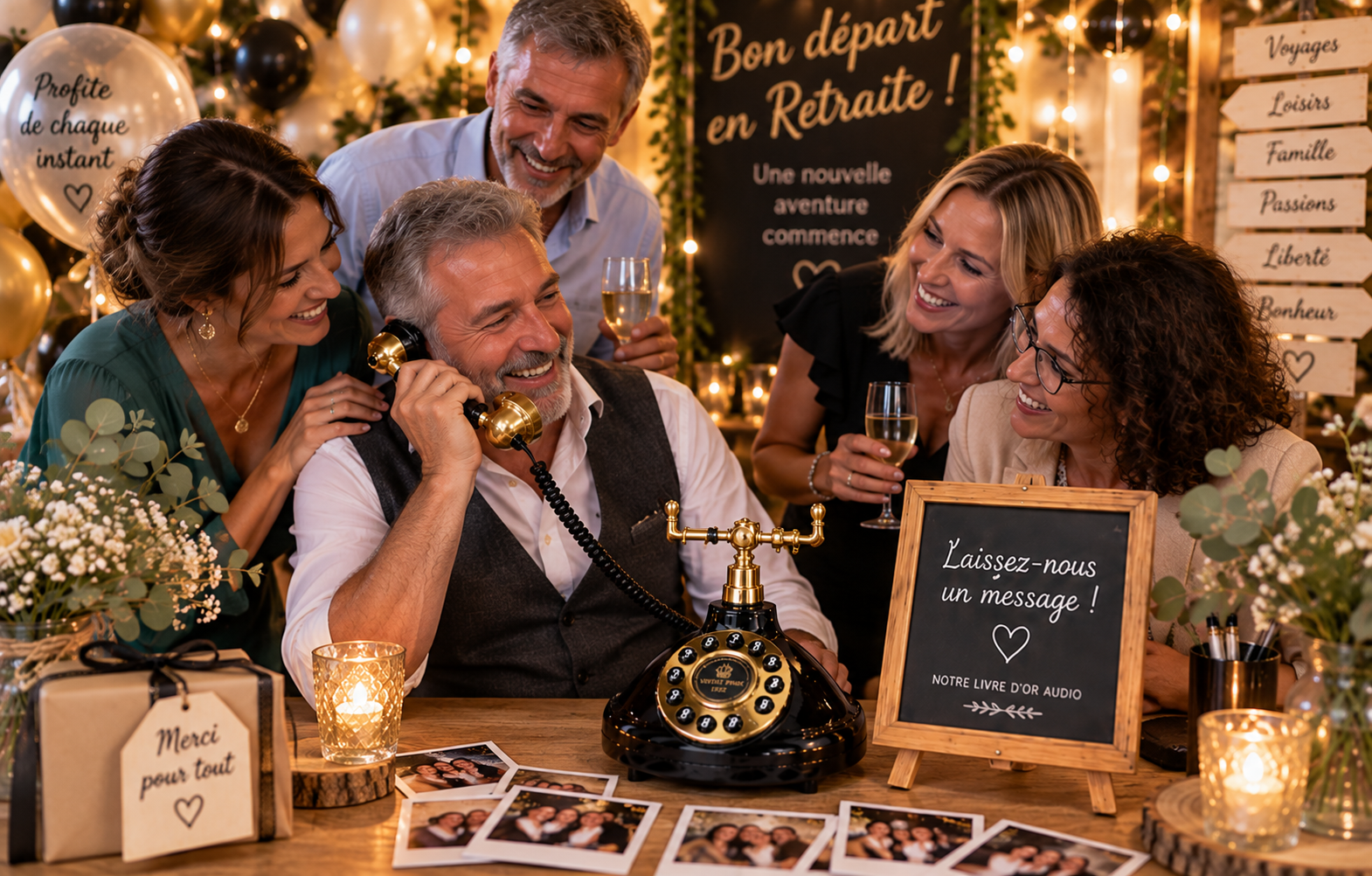 Livre d'or audio pour départ à la retraite